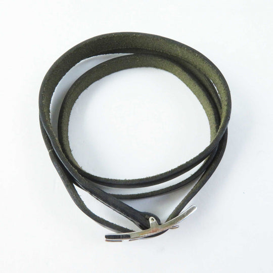 HERMES bracelet Main: Leather, Part: Metal black Beapi de Bourtour Women Used Authentic