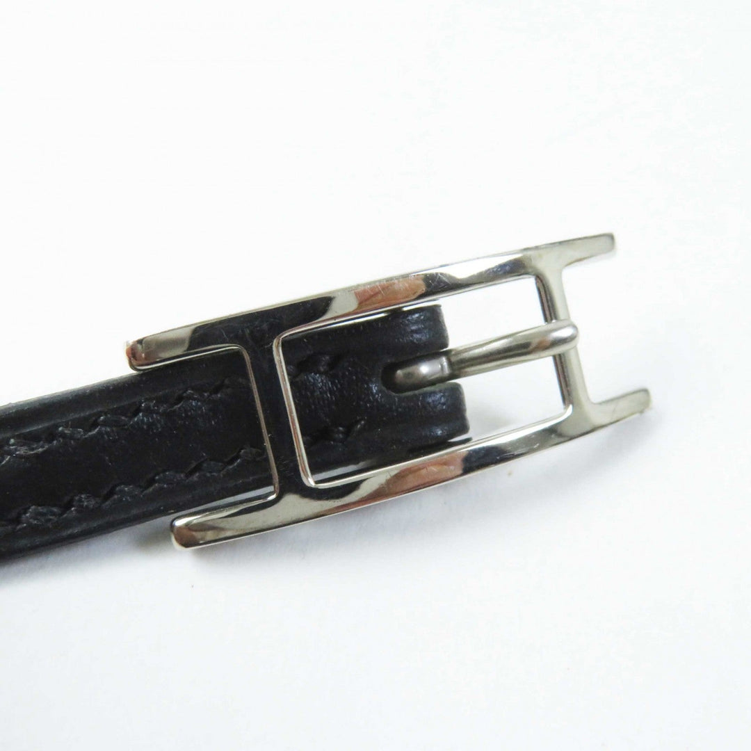 HERMES bracelet Main: Leather, Part: Metal black Beapi de Bourtour Women Used Authentic
