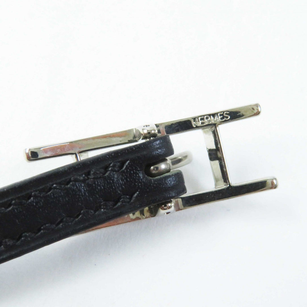 HERMES bracelet Main: Leather, Part: Metal black Beapi de Bourtour Women Used Authentic