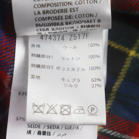 GUCCI Chester coat 474374 Outer: 100% wool, Lining: 63% cupra, Lining: 37% silk, Embroidery 1: 100% cotton, Embroidery 2: 100% polyester Red mens 46 Used Authentic
