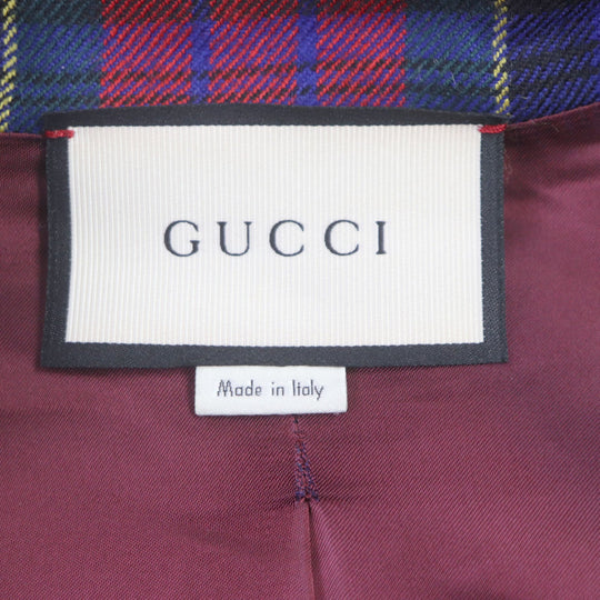 GUCCI Chester coat 474374 Outer: 100% wool, Lining: 63% cupra, Lining: 37% silk, Embroidery 1: 100% cotton, Embroidery 2: 100% polyester Red mens 46 Used Authentic