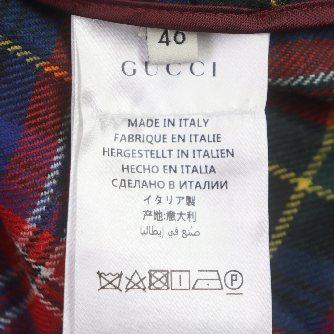 GUCCI Chester coat 474374 Outer: 100% wool, Lining: 63% cupra, Lining: 37% silk, Embroidery 1: 100% cotton, Embroidery 2: 100% polyester Red mens 46 Used Authentic