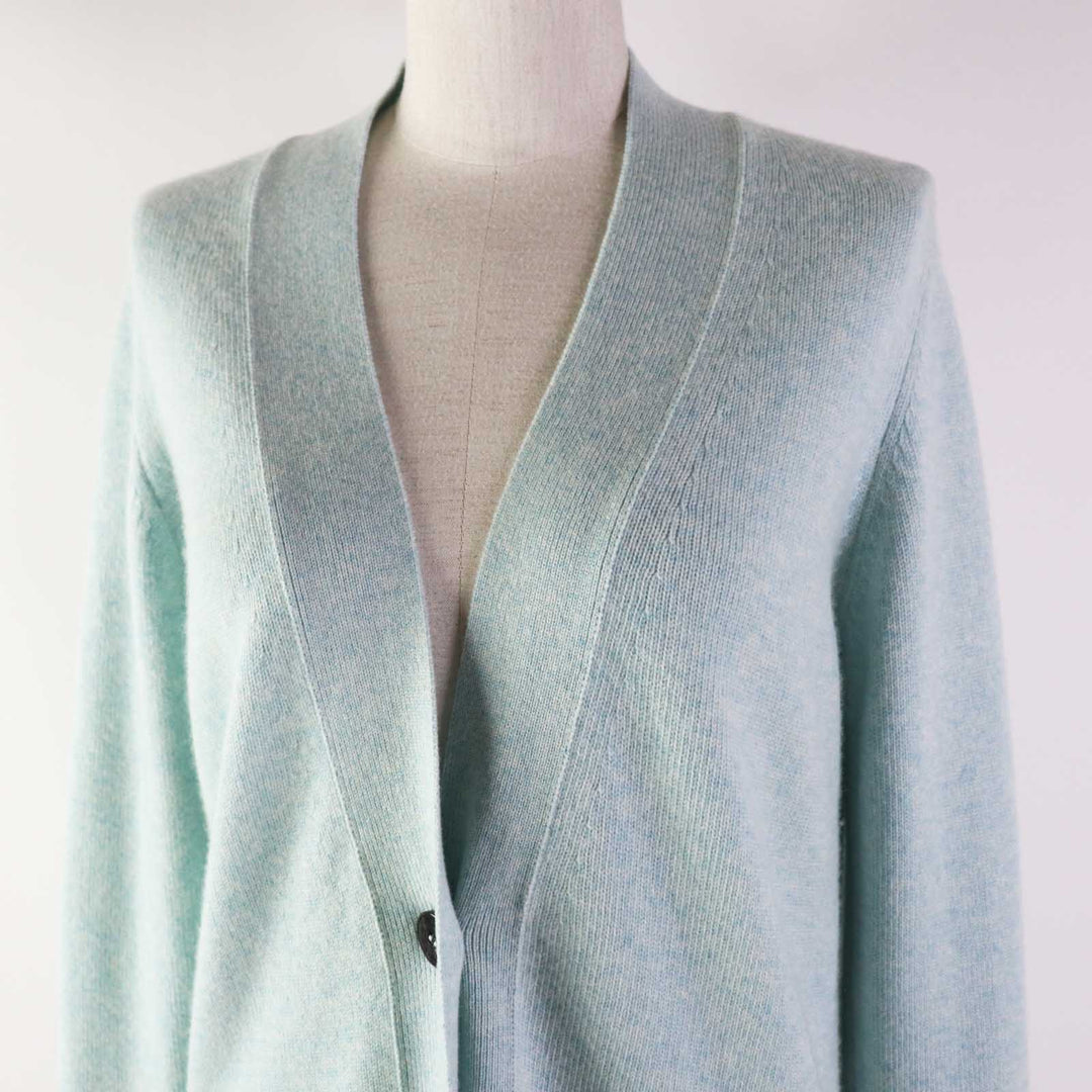 HERMES cardigan Main: 100% cashmere Light blue Women 34 Used Authentic