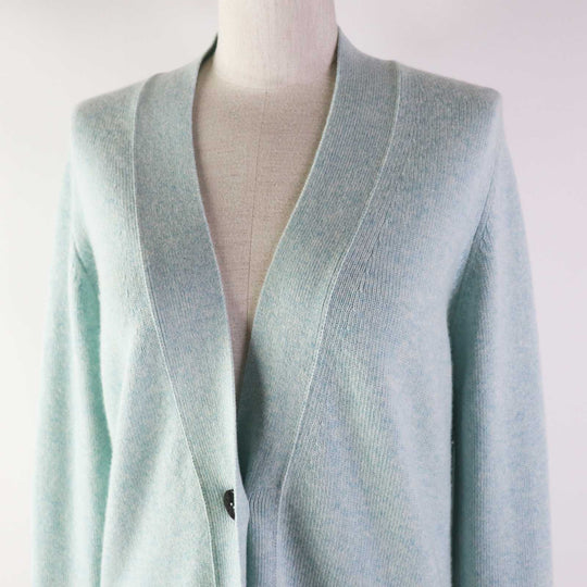 HERMES cardigan Main: 100% cashmere Light blue Women 34 Used Authentic
