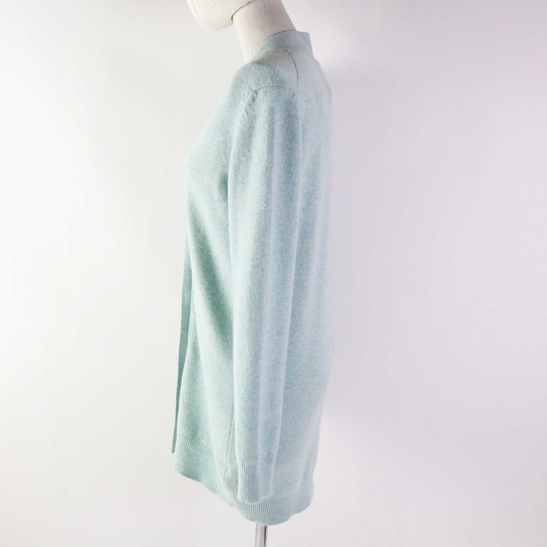 HERMES cardigan Main: 100% cashmere Light blue Women 34 Used Authentic