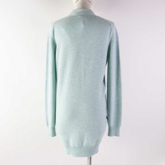 HERMES cardigan Main: 100% cashmere Light blue Women 34 Used Authentic