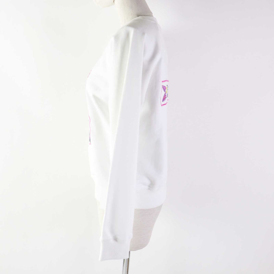 HERMES sweat 3E4626DA Outer: 100% cotton, Rib: 96% cotton, 4% polyurethane, Embroidery: 100% polyester white Chevaloscope Women 34 Used Authentic