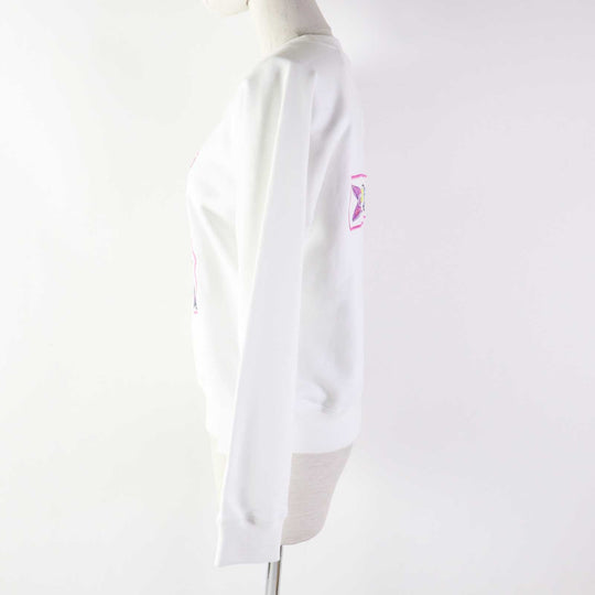 HERMES sweat 3E4626DA Outer: 100% cotton, Rib: 96% cotton, 4% polyurethane, Embroidery: 100% polyester white Chevaloscope Women 34 Used Authentic
