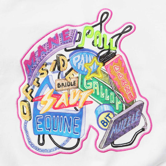 HERMES sweat 3E4626DA Outer: 100% cotton, Rib: 96% cotton, 4% polyurethane, Embroidery: 100% polyester white Chevaloscope Women 34 Used Authentic