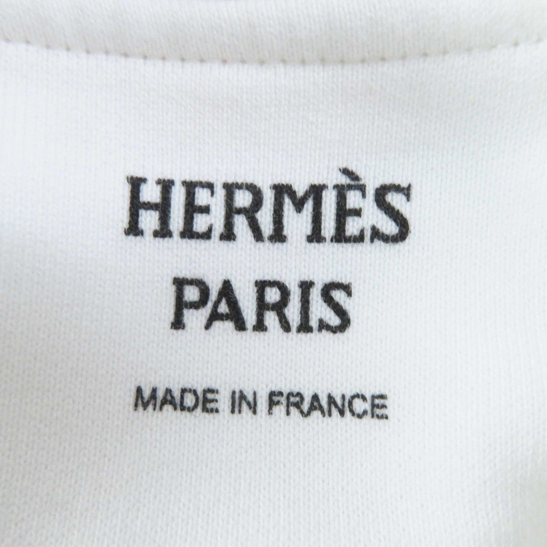 HERMES sweat 3E4626DA Outer: 100% cotton, Rib: 96% cotton, 4% polyurethane, Embroidery: 100% polyester white Chevaloscope Women 34 Used Authentic