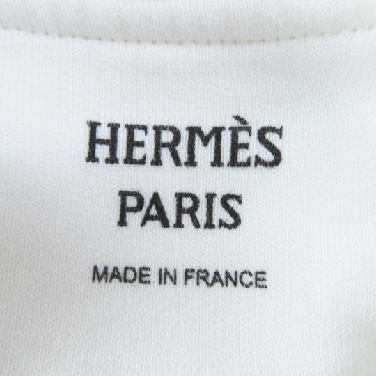 HERMES sweat 3E4626DA Outer: 100% cotton, Rib: 96% cotton, 4% polyurethane, Embroidery: 100% polyester white Chevaloscope Women 34 Used Authentic