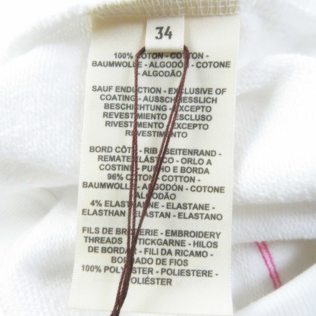 HERMES sweat 3E4626DA Outer: 100% cotton, Rib: 96% cotton, 4% polyurethane, Embroidery: 100% polyester white Chevaloscope Women 34 Used Authentic