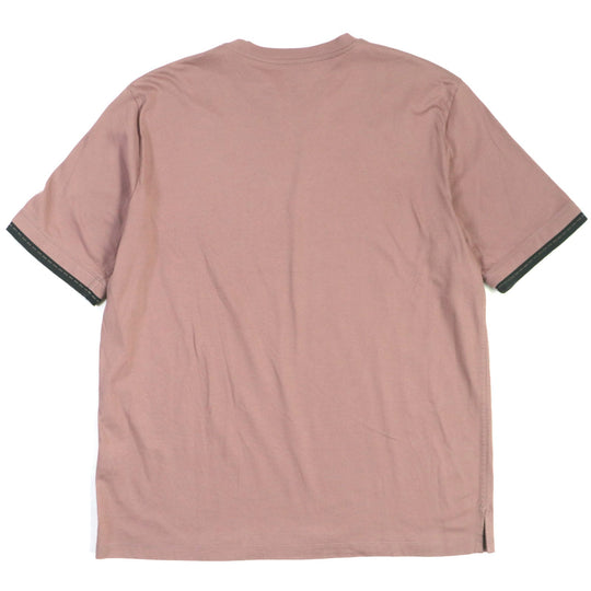 HERMES Short sleeve T-shirt Main: 100% cotton Smoky Pink Dark Gray mens S Used Authentic