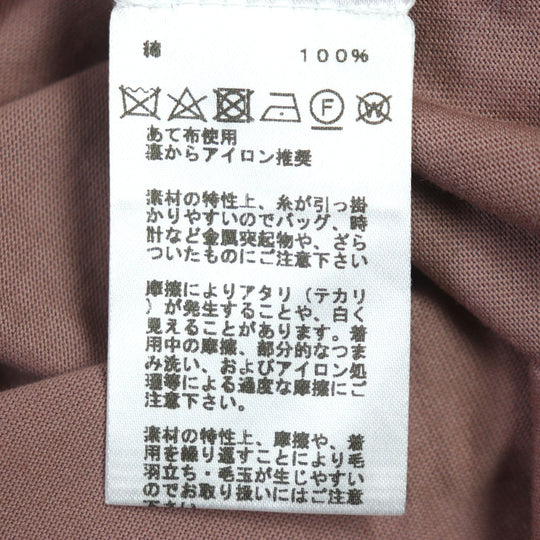 HERMES Short sleeve T-shirt Main: 100% cotton Smoky Pink Dark Gray mens S Used Authentic