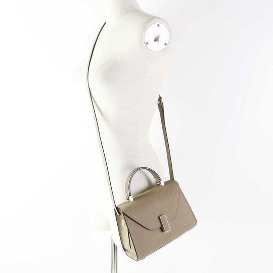 Valextra Shoulder Bag Main: Leather Oyster gray Micro idea Women Used Authentic