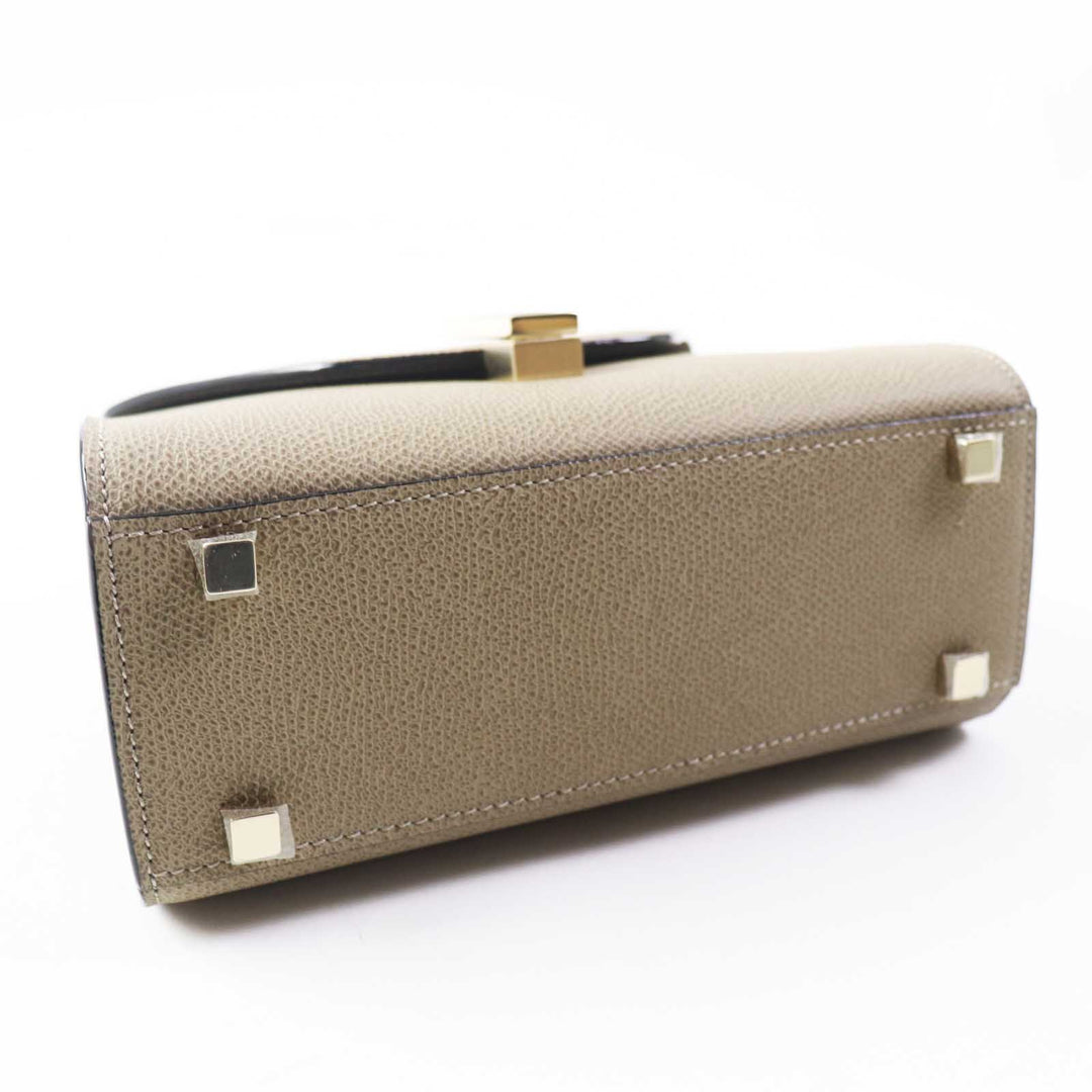 Valextra Shoulder Bag Main: Leather Oyster gray Micro idea Women Used Authentic