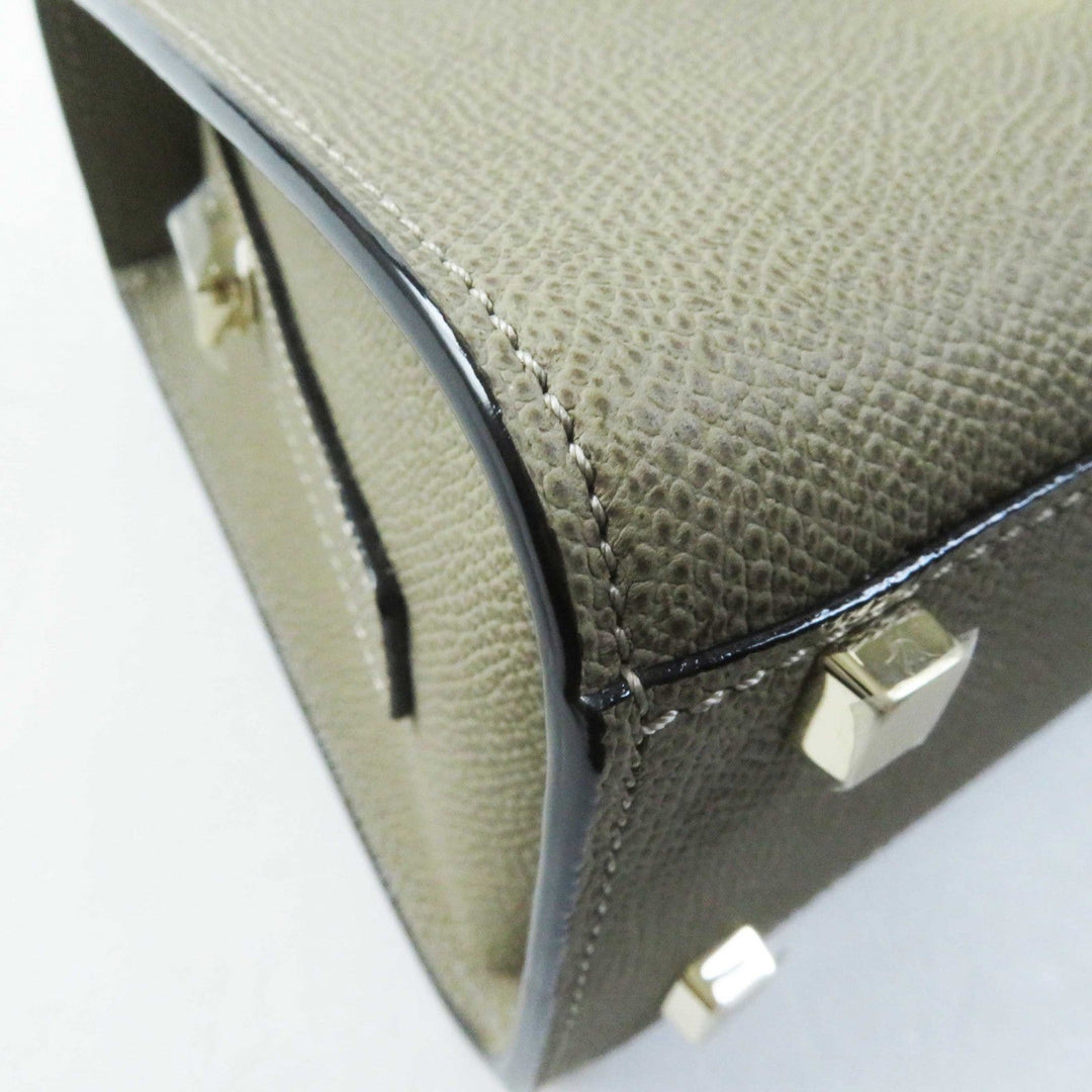 Valextra Shoulder Bag Main: Leather Oyster gray Micro idea Women Used Authentic