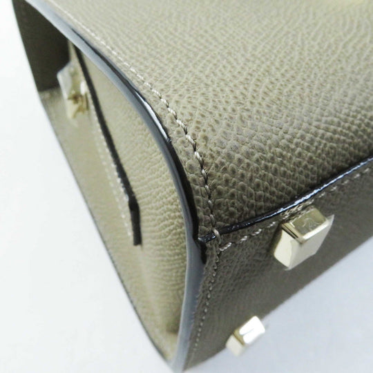 Valextra Shoulder Bag Main: Leather Oyster gray Micro idea Women Used Authentic