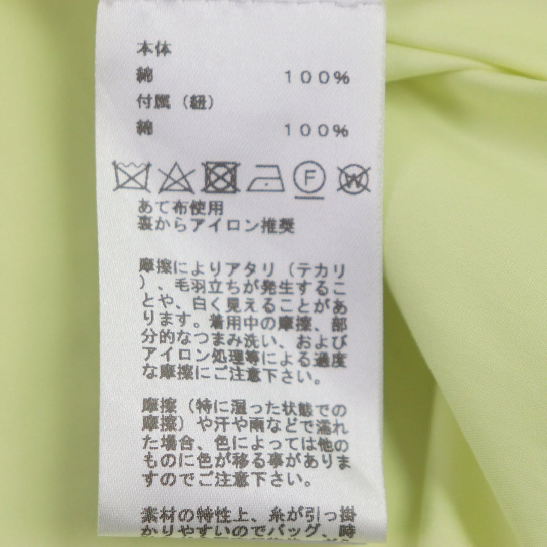 HERMES Long sleeve shirt Main: 100% cotton, Accessories (string): 100% cotton lime mens 41 Used Authentic