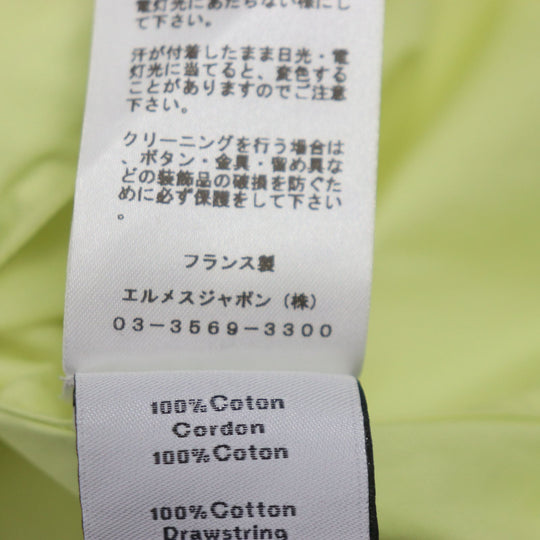 HERMES Long sleeve shirt Main: 100% cotton, Accessories (string): 100% cotton lime mens 41 Used Authentic