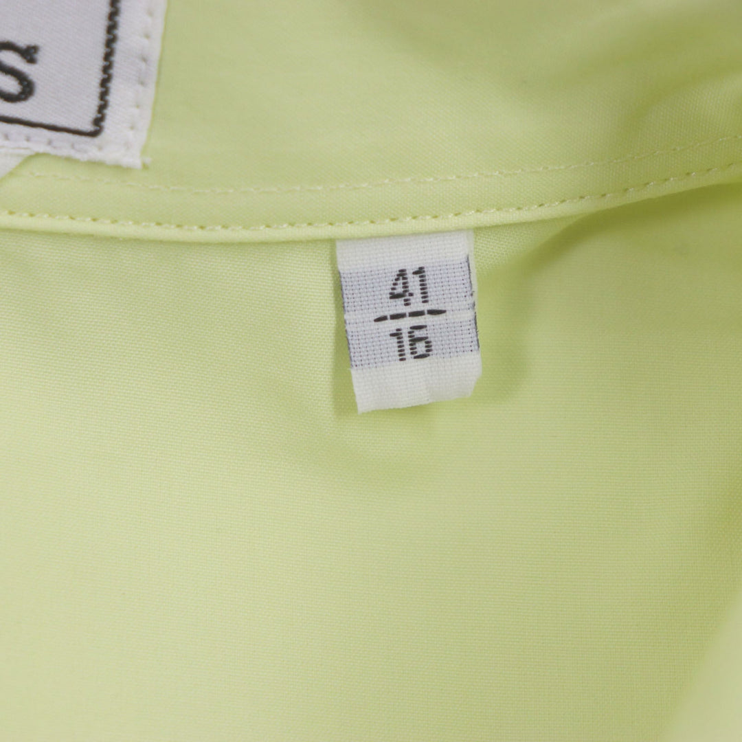 HERMES Long sleeve shirt Main: 100% cotton, Accessories (string): 100% cotton lime mens 41 Used Authentic