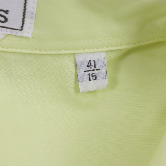 HERMES Long sleeve shirt Main: 100% cotton, Accessories (string): 100% cotton lime mens 41 Used Authentic