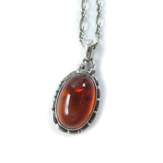 Georg Jensen Necklace Main: SV925, Part: Amber Orange Silver 2001 Year Necklace Women Used Authentic