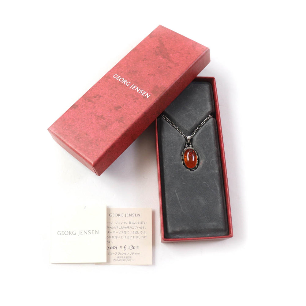 Georg Jensen Necklace Main: SV925, Part: Amber Orange Silver 2001 Year Necklace Women Used Authentic