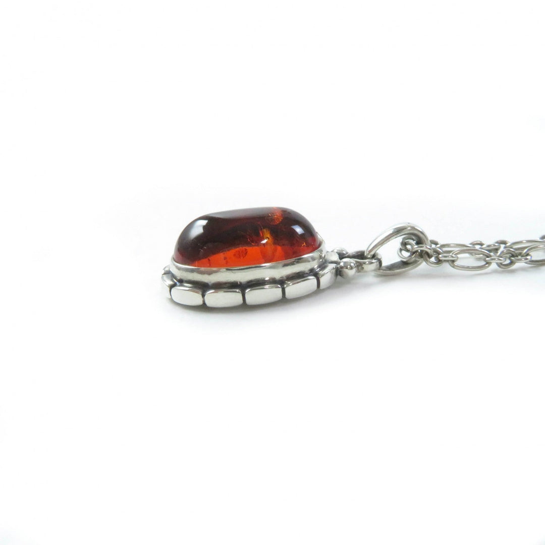 Georg Jensen Necklace Main: SV925, Part: Amber Orange Silver 2001 Year Necklace Women Used Authentic