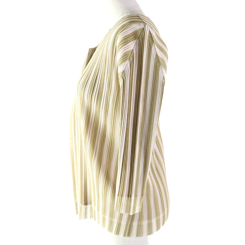 PLEATS PLEASE cardigan PP41-J0676 Main: 100% polyester Beige type Women 3 Used Authentic