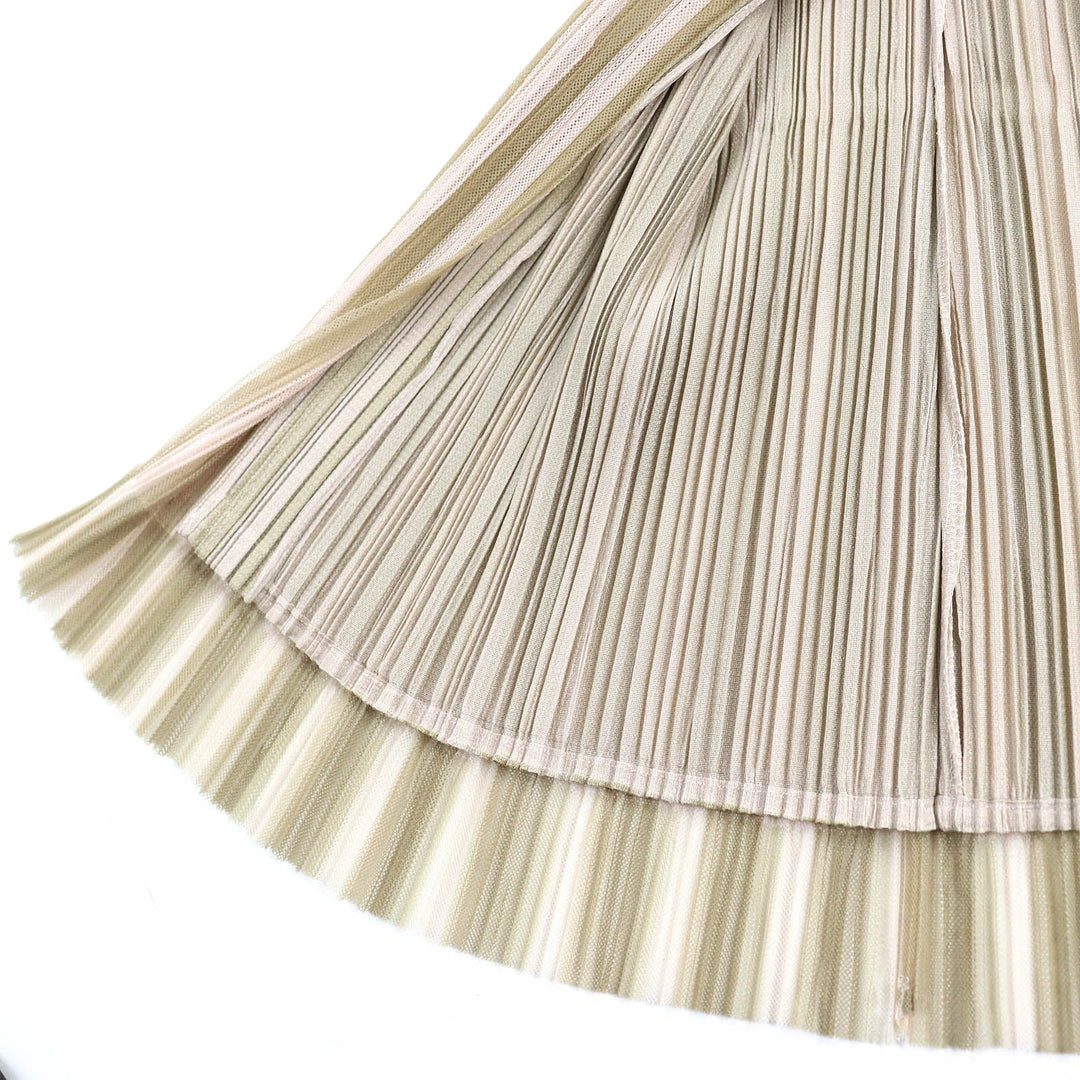 PLEATS PLEASE cardigan PP41-J0676 Main: 100% polyester Beige type Women 3 Used Authentic