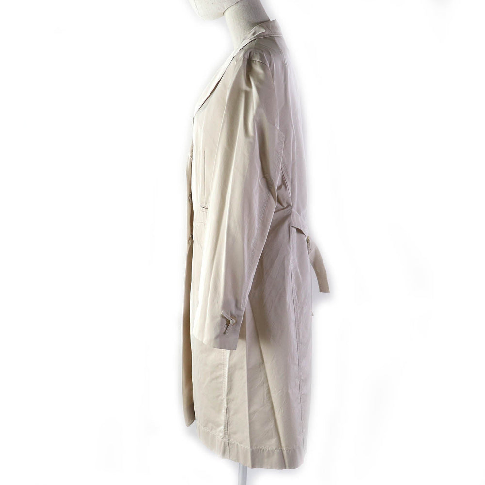 JIL SANDER trench coat Outer: 70% polyester, Outer: 30% silk, Lining: 85% cupra, Lining: 15% elastane (polyurethane) Light beige type Women 42 Used Authentic