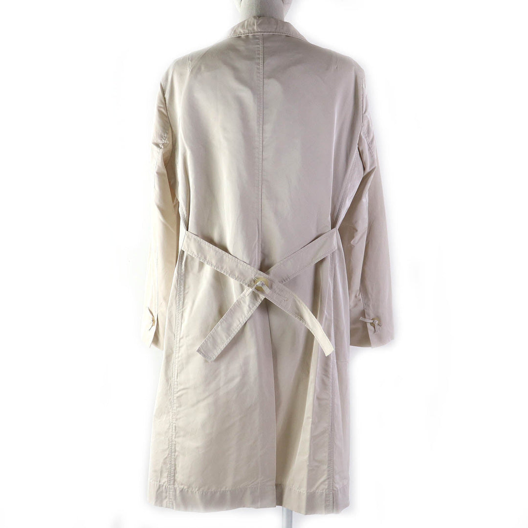 JIL SANDER trench coat Outer: 70% polyester, Outer: 30% silk, Lining: 85% cupra, Lining: 15% elastane (polyurethane) Light beige type Women 42 Used Authentic