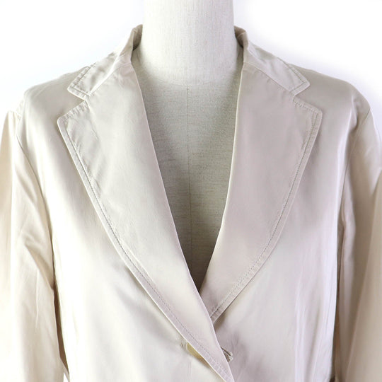 JIL SANDER trench coat Outer: 70% polyester, Outer: 30% silk, Lining: 85% cupra, Lining: 15% elastane (polyurethane) Light beige type Women 42 Used Authentic