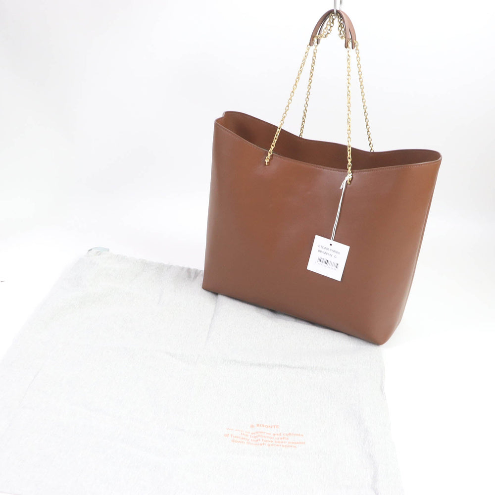 IL BISONTE Tote Bag Main: Leather Brown Women Used Authentic