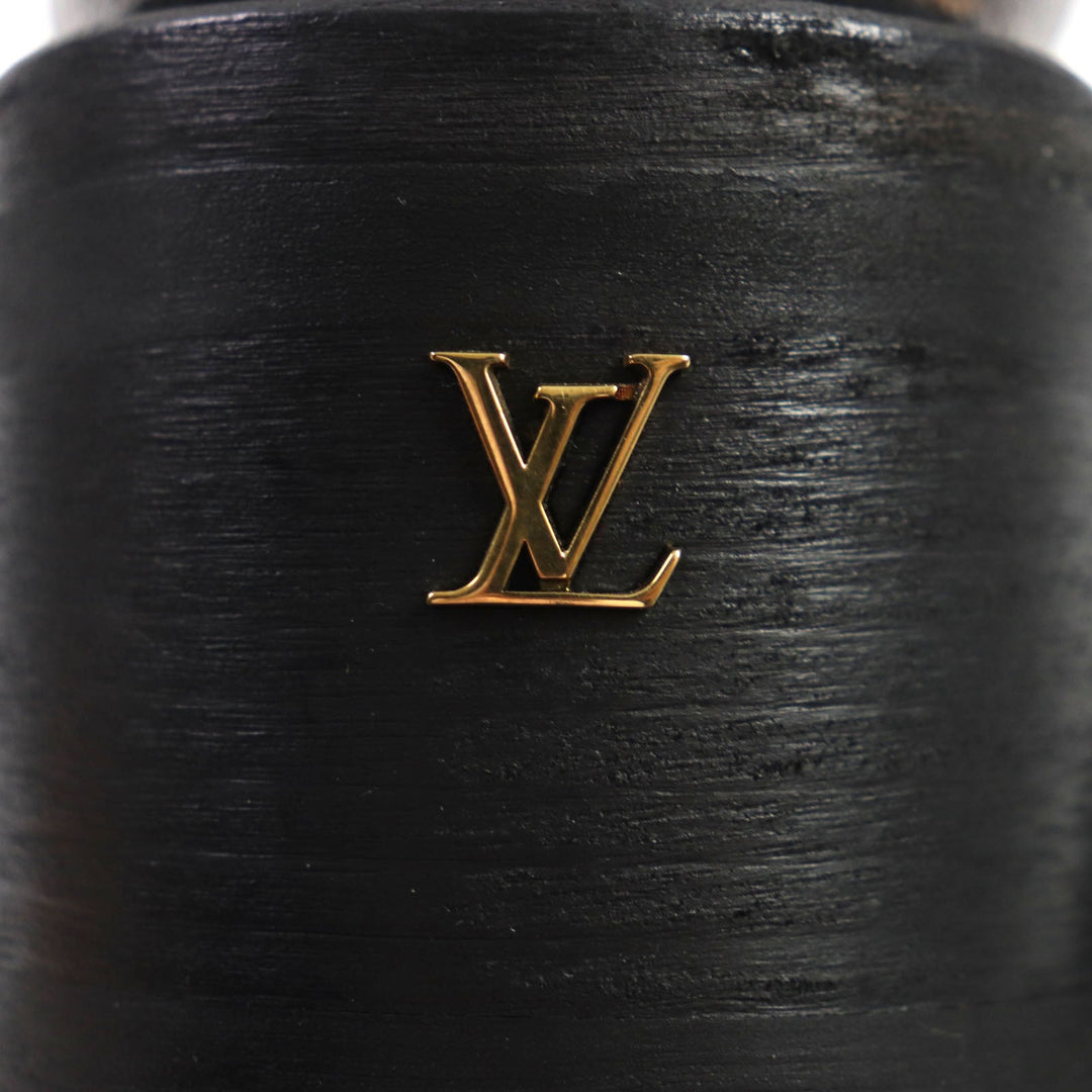 LOUIS VUITTON Leather shoes Part: Leather, Monogram canvas Brown black Bobble Line Derby Women 38 Used Authentic