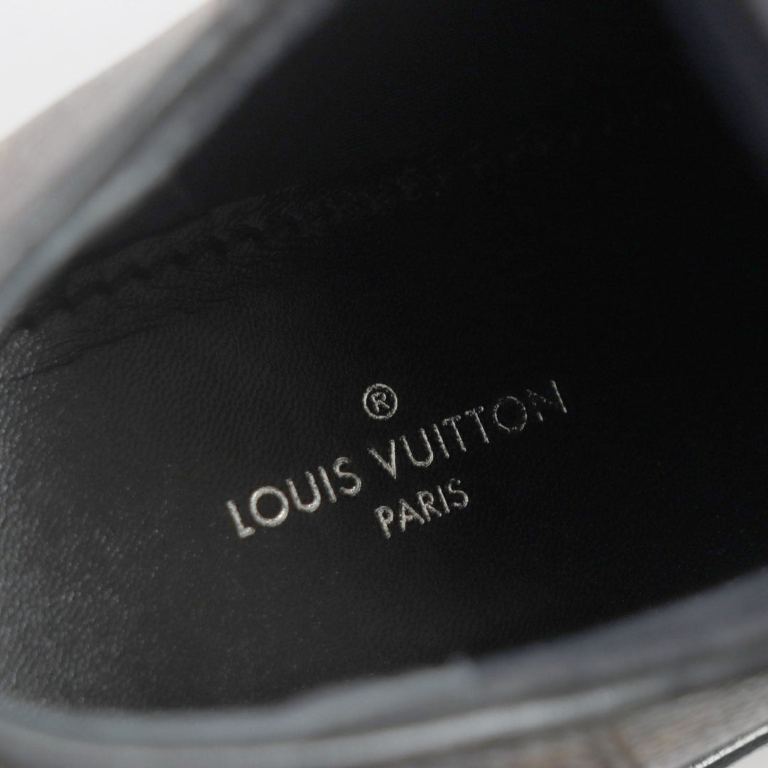 LOUIS VUITTON Leather shoes Part: Leather, Monogram canvas Brown black Bobble Line Derby Women 38 Used Authentic