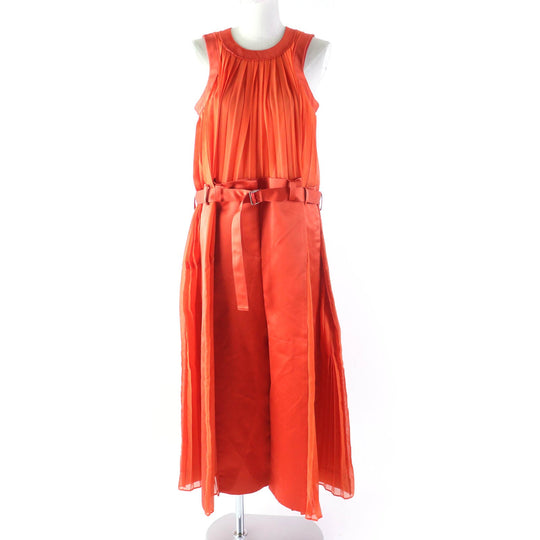 Sacai one piece 22-06114 Outer: 50% cotton, Outer: 50% polyester, Part: 53% polyester, Part: 47% silk, Lining: 100% polyester, Part: 100% polyester Orange Women 1 Used Authentic