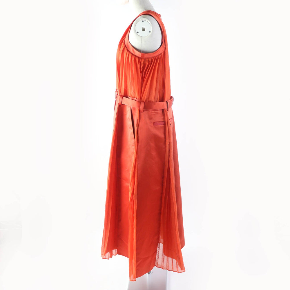 Sacai one piece 22-06114 Outer: 50% cotton, Outer: 50% polyester, Part: 53% polyester, Part: 47% silk, Lining: 100% polyester, Part: 100% polyester Orange Women 1 Used Authentic