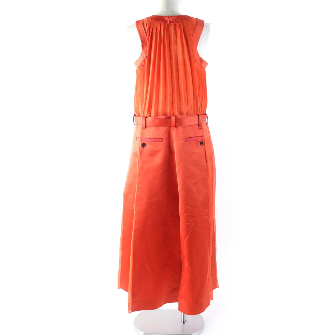Sacai one piece 22-06114 Outer: 50% cotton, Outer: 50% polyester, Part: 53% polyester, Part: 47% silk, Lining: 100% polyester, Part: 100% polyester Orange Women 1 Used Authentic