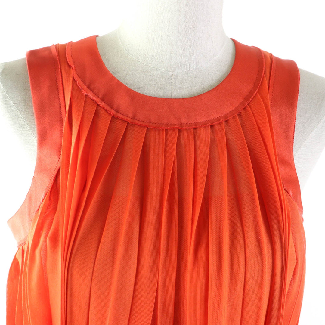 Sacai one piece 22-06114 Outer: 50% cotton, Outer: 50% polyester, Part: 53% polyester, Part: 47% silk, Lining: 100% polyester, Part: 100% polyester Orange Women 1 Used Authentic