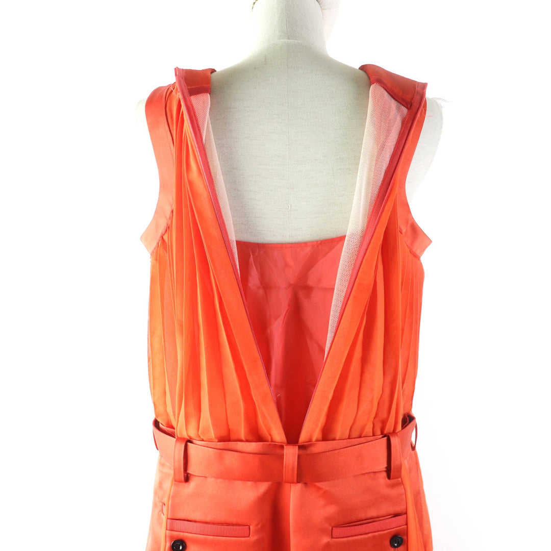 Sacai one piece 22-06114 Outer: 50% cotton, Outer: 50% polyester, Part: 53% polyester, Part: 47% silk, Lining: 100% polyester, Part: 100% polyester Orange Women 1 Used Authentic