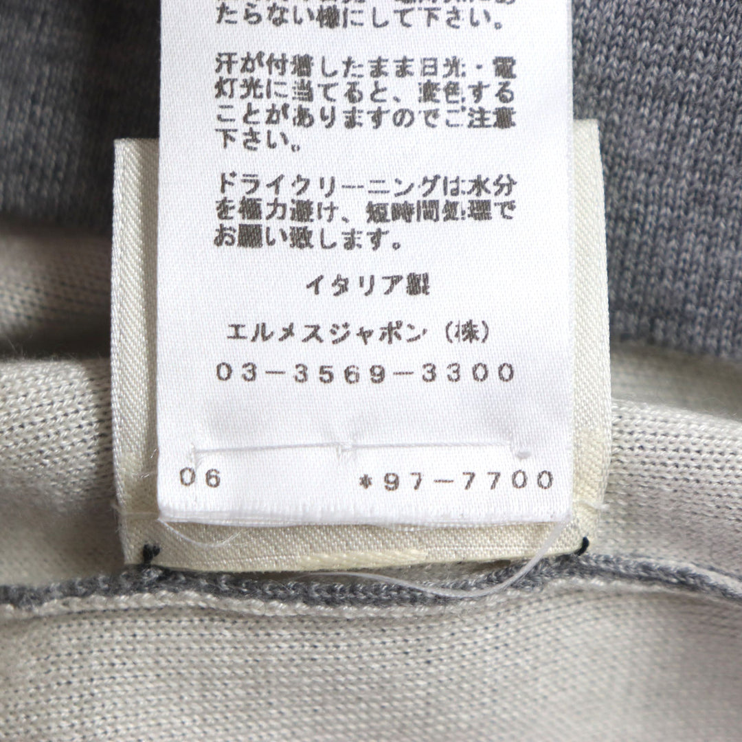 HERMES one piece Main: 46% cashmere, 46% silk, 8% nylon gray Jungle love Women 34 Used Authentic
