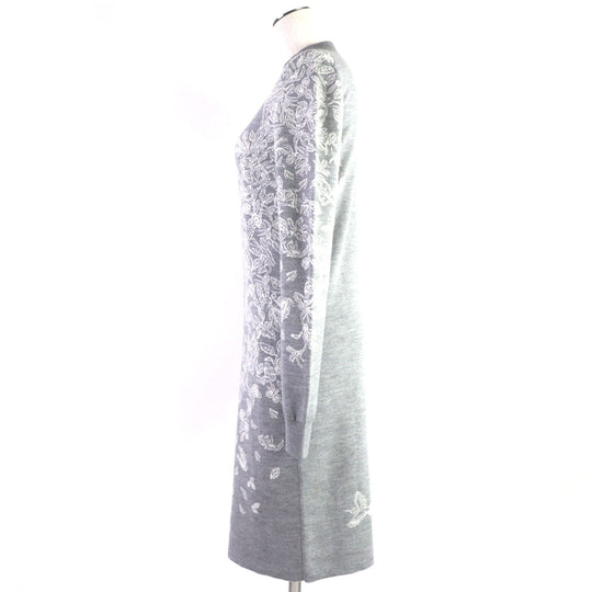 HERMES one piece Main: 46% cashmere, 46% silk, 8% nylon gray Jungle love Women 34 Used Authentic