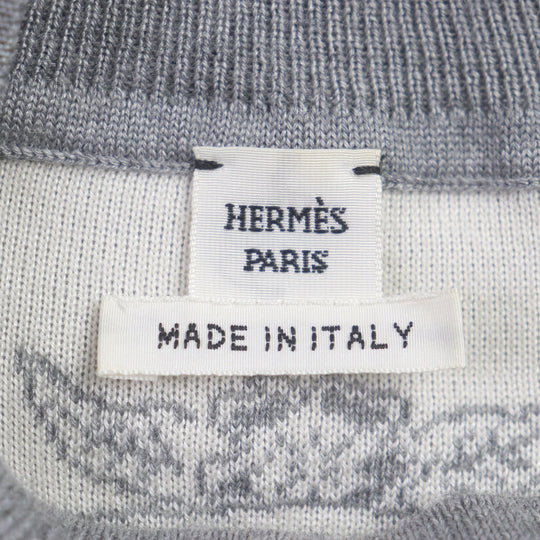 HERMES one piece Main: 46% cashmere, 46% silk, 8% nylon gray Jungle love Women 34 Used Authentic
