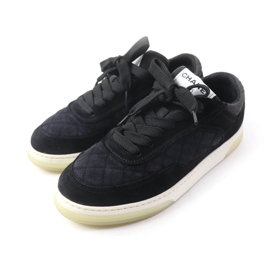 CHANEL Low cut sneakers 22C G38740 Main: Suede black Women 37 Used Authentic