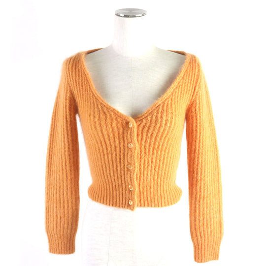 CELINE cardigan 2A38T377N Main: 70% mohair, Main: 30% silk Orange Women XS Used Authentic