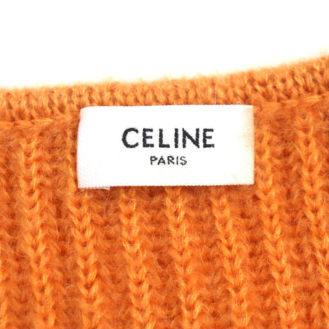 CELINE cardigan 2A38T377N Main: 70% mohair, Main: 30% silk Orange Women XS Used Authentic