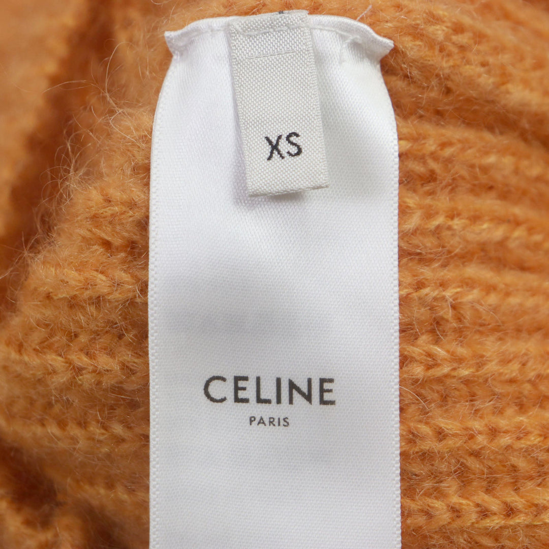 CELINE cardigan 2A38T377N Main: 70% mohair, Main: 30% silk Orange Women XS Used Authentic