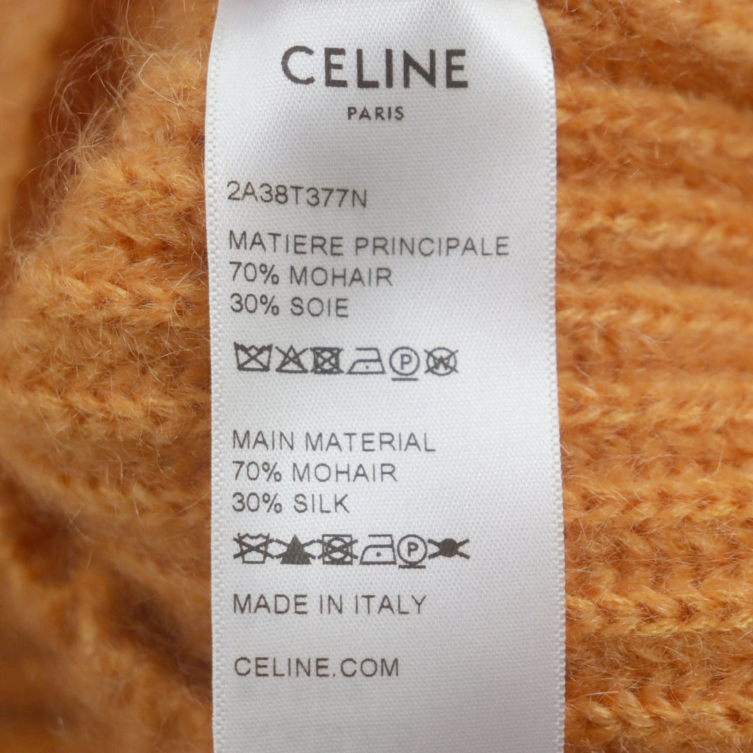 CELINE cardigan 2A38T377N Main: 70% mohair, Main: 30% silk Orange Women XS Used Authentic